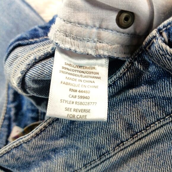 Tinseltown 7 Distressed Skinny Leg 5 Pocket Lightwash Stretch Denim Jeans 28W.. - Picture 5 of 10